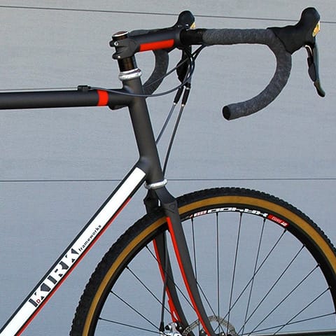 front detail of satin black KIRK