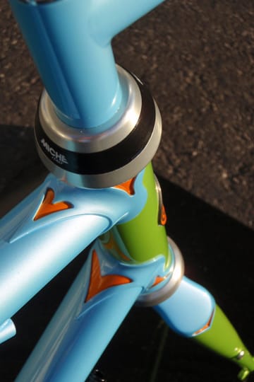 top view of head tube area